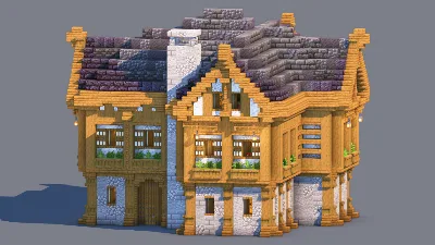 Medieval House – Fully Decorated Interior | Download — Minecraft Build by RaekonBuilds