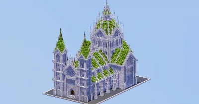 Gothic Cathedral White and Green Version — Minecraft Build by LeonisBuilds