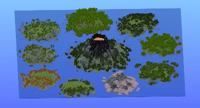 Survival Multibiome Archipelago 2000x2000 Blocks Custom Map, Volcano, Cherry Grove, Palms, Jungle, Forest, Autumn Forest, Cypress Forest, Taiga, Birch Forest — Minecraft Build by LeonisBuilds
