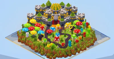Mario Kart Bowser 250x250 Blocks Fully Built Map, Mario Kart road, Many Houses, Many Mario's World Mushrooms, Pipes, Towers, Bowser Castle — Minecraft Build by LeonisBuilds