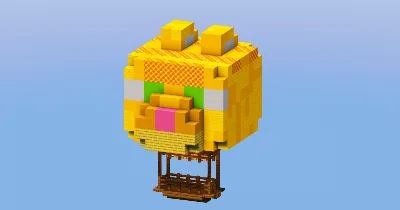 Yellow Cat Hot Air Balloon — Minecraft Build by LeonisBuilds