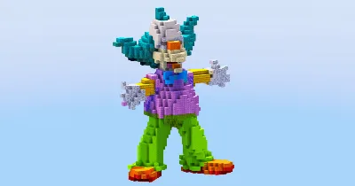Krusty from the Simpson — Minecraft Build by LeonisBuilds