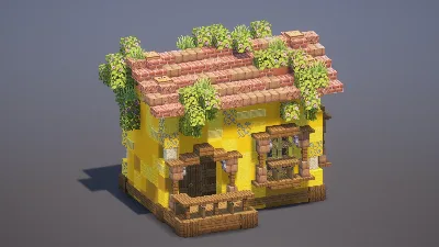 Mediterranean Yellow House — Minecraft Build by MellowHat