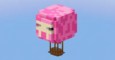 Pink Sheep Hot Air Balloon — Minecraft Build by LeonisBuilds