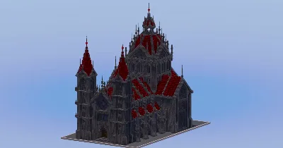 Dark Red Gothic Cathedral — Minecraft Build by LeonisBuilds
