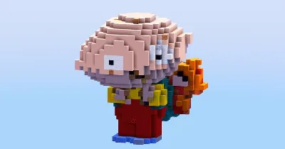 Stewie Griffin from Family Guy — Minecraft Build by LeonisBuilds