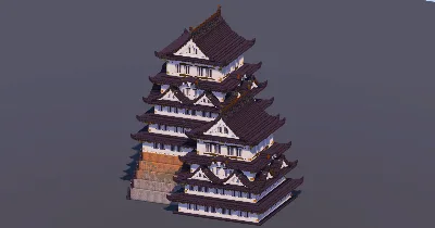 Huge Japanese Castle Black — Minecraft Build by MellowHat
