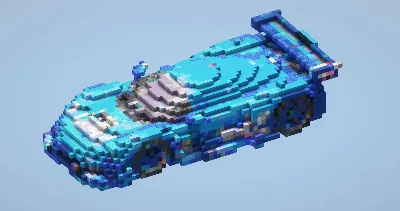 Blue Racer Car small — Minecraft Build by LeonisBuilds