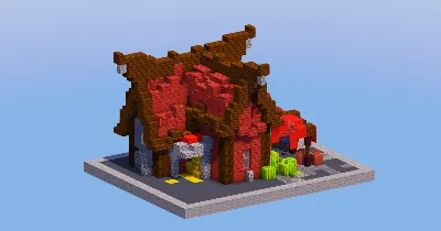 Mangrove Red Medieval Fruit Shop — Minecraft Build by LeonisBuilds
