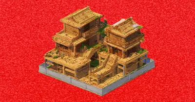 Bamboo twin House — Minecraft Build by ImpossibleBuilds