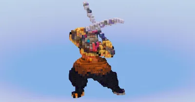 Inosuke from Demon Slayer — Minecraft Build by LeonisBuilds