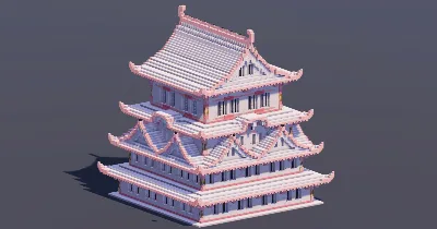 Large Japanese Castle White Cherry — Minecraft Build by MellowHat