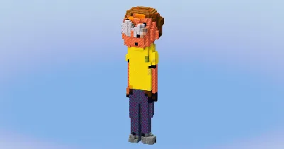 Morty from Rick and Morty — Minecraft Build by LeonisBuilds