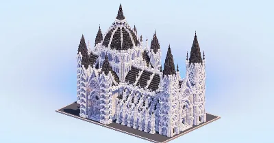White Gothic Cathedral v2 — Minecraft Build by LeonisBuilds