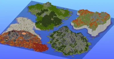 Survival Multibiome 2000x2000 Blocks Custom Map, Volcanoes, Crimson forest, Desert, Red Desert, Mesa, Forest, Jungle, Mountains, Jagged Peaks, Taiga, Cliffs, Autumn forest — Minecraft Build by LeonisBuilds