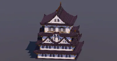 Large Japanese Castle Black — Minecraft Build by MellowHat