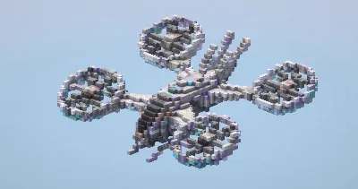 Quad Futuristic Helicopter — Minecraft Build by LeonisBuilds