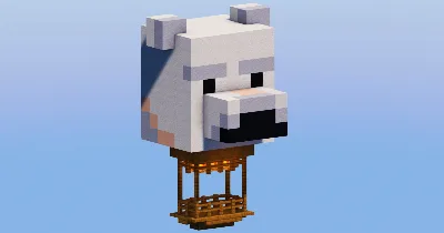 Polar Bear Hot Air Balloon — Minecraft Build by LeonisBuilds