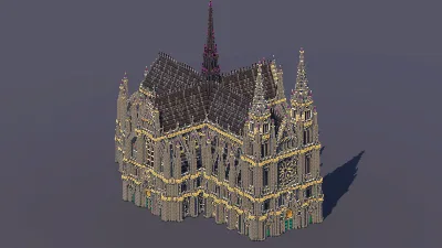Tuff Gray Gothic Cathedral — Minecraft Build by MellowHat