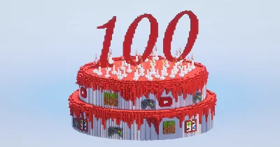 100 Youtube Subscribers Cake download FREE — Minecraft Build by LeonisBuilds
