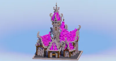 Magenta Medieval Fantasy Castle — Minecraft Build by LeonisBuilds