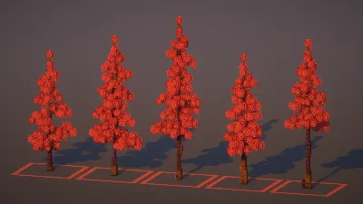 Custom Poplar Red Trees — Minecraft Build by MellowHat