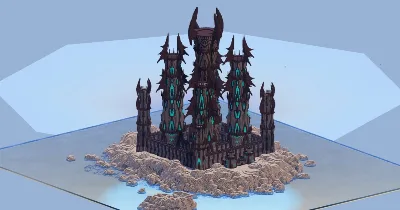 Dark Fantasy Castle 400x400 Blocks Fully Built Map, with Interiors — Minecraft Build by LeonisBuilds
