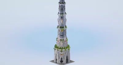 Solarpunk Quartz Tower — Minecraft Build by LeonisBuilds