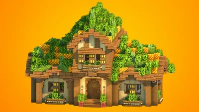 Natural Small House – Fully Decorated Interior | Download — Minecraft Build by RaekonBuilds