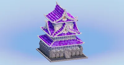 White Amethyst Japanese Castle — Minecraft Build by LeonisBuilds