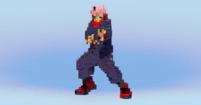 Yuji Itadori from Jujutsu Kaizen — Minecraft Build by LeonisBuilds