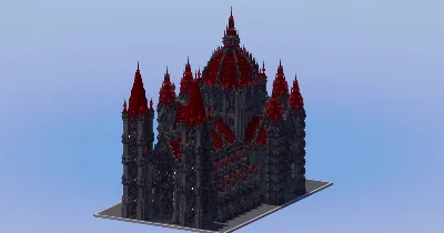 Dark Red Gothic Cathedral v2 — Minecraft Build by LeonisBuilds
