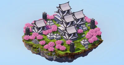 Pale Oak Japanese Floating Island — Minecraft Build by LeonisBuilds