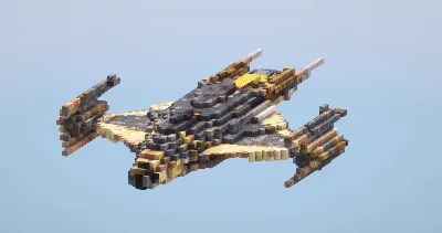 Yellow Starship small — Minecraft Build by LeonisBuilds