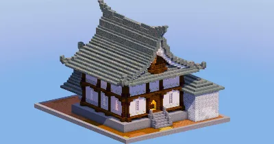 Japanese Temple House Tuff Bricks — Minecraft Build by LeonisBuilds