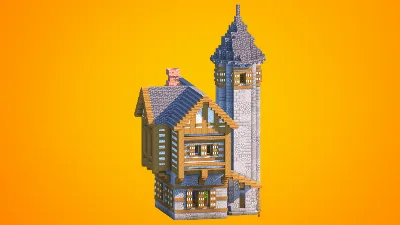 Medieval House with Guard Tower | Fully Furnished Interior — Minecraft Build by RaekonBuilds