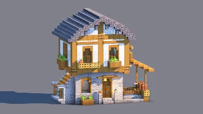 Medieval House – Fully Decorated Interior | Download — Minecraft Build by RaekonBuilds