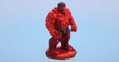 Red Hulk statue‎ — Minecraft Build by LeonisBuilds