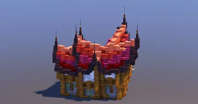 Red Medieval Fantasy House — Minecraft Build by MellowHat