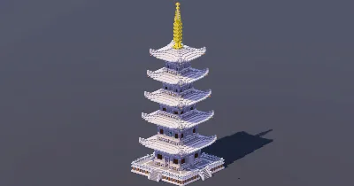 White Quartz Japanese Pagoda — Minecraft Build by MellowHat