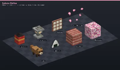 Sakura Shrine Asset [Java + Bedrock + Blockbench] — Minecraft Resource Pack by ScorpionTeam