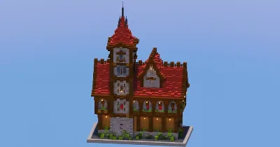 Medieval Town Hall Red Version — Minecraft Build by LeonisBuilds