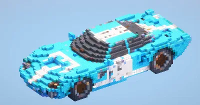 Blue Racecar — Minecraft Build by LeonisBuilds