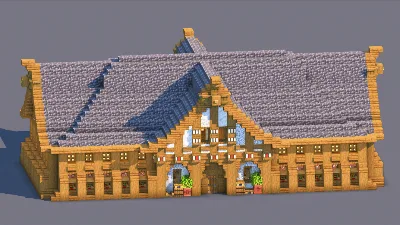 Medieval Trading Hall - Fully Decorated Interior | Download — Minecraft Build by RaekonBuilds