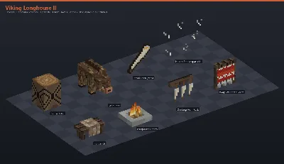 Viking Longhouse II Asset Download [Java + Bedrock + Blockbench]