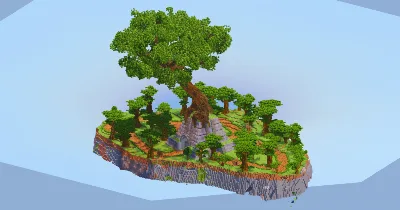 Floating Island with Mayan Temple, Server Spawn with Portals — Minecraft Build by LeonisBuilds