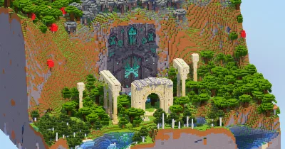 Fully Built 150x150 Blocks Mountain Dungeon Map with Interiors — Minecraft Build by LeonisBuilds