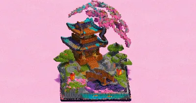 Pagoda Koi Pond Diorama — Minecraft Build by EasternRealms