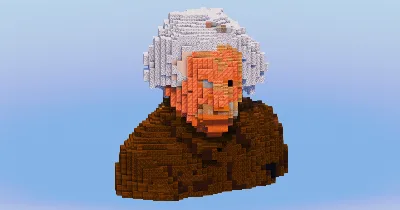 Albert Einstein Bust — Minecraft Build by LeonisBuilds