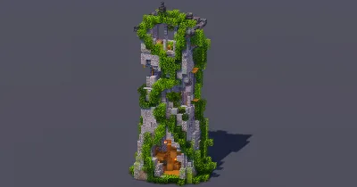 Mossy Overgrown Medieval Tower — Minecraft Build by MellowHat